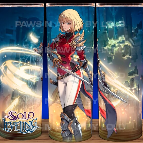 Glow in the Dark Solo Leveling Anime - Cha Hae-In Action Pose Cup Mug Tumbler - Picture 2 of 4